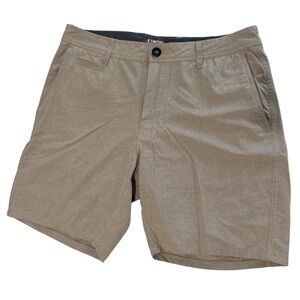 Linksoul Men's Khaki Flat Front Shorts Size 33